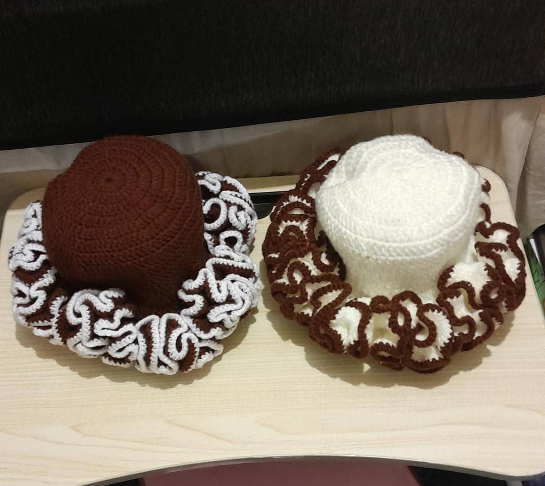 Rare Crochets ruffle hats