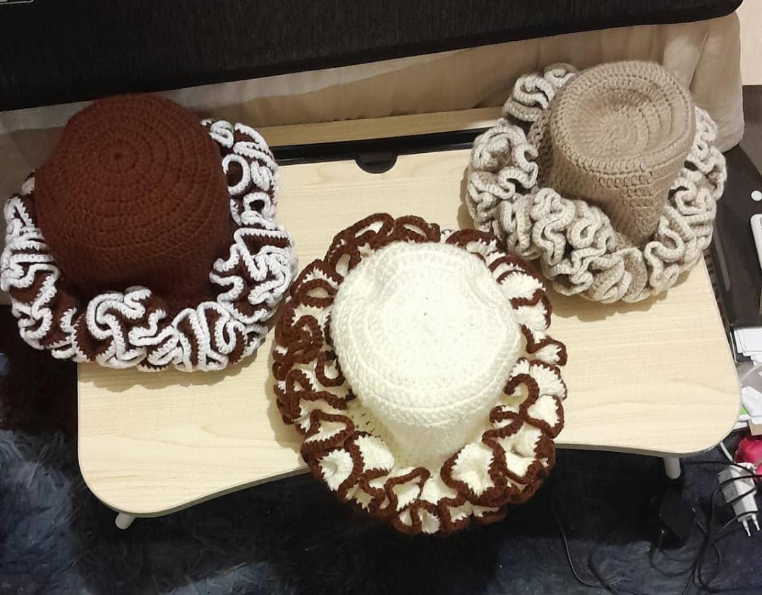 Rare Crochets ruffle hats variations